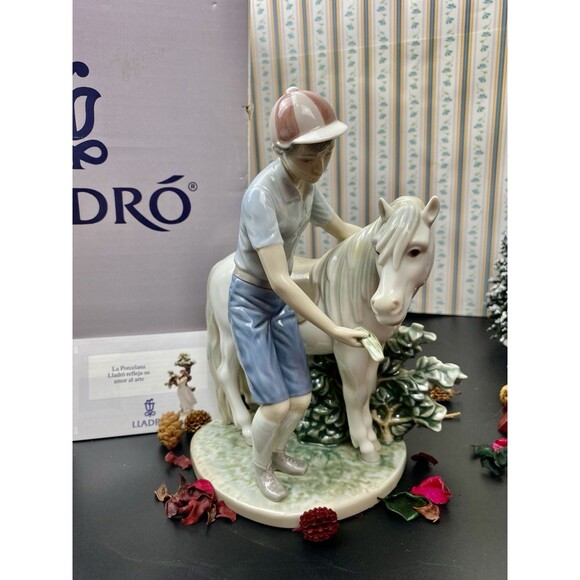 Lladro  A Boy And His Pony 1460 Retired W/ BOX Glossy Mint Condition RARE - Picture 1 of 16